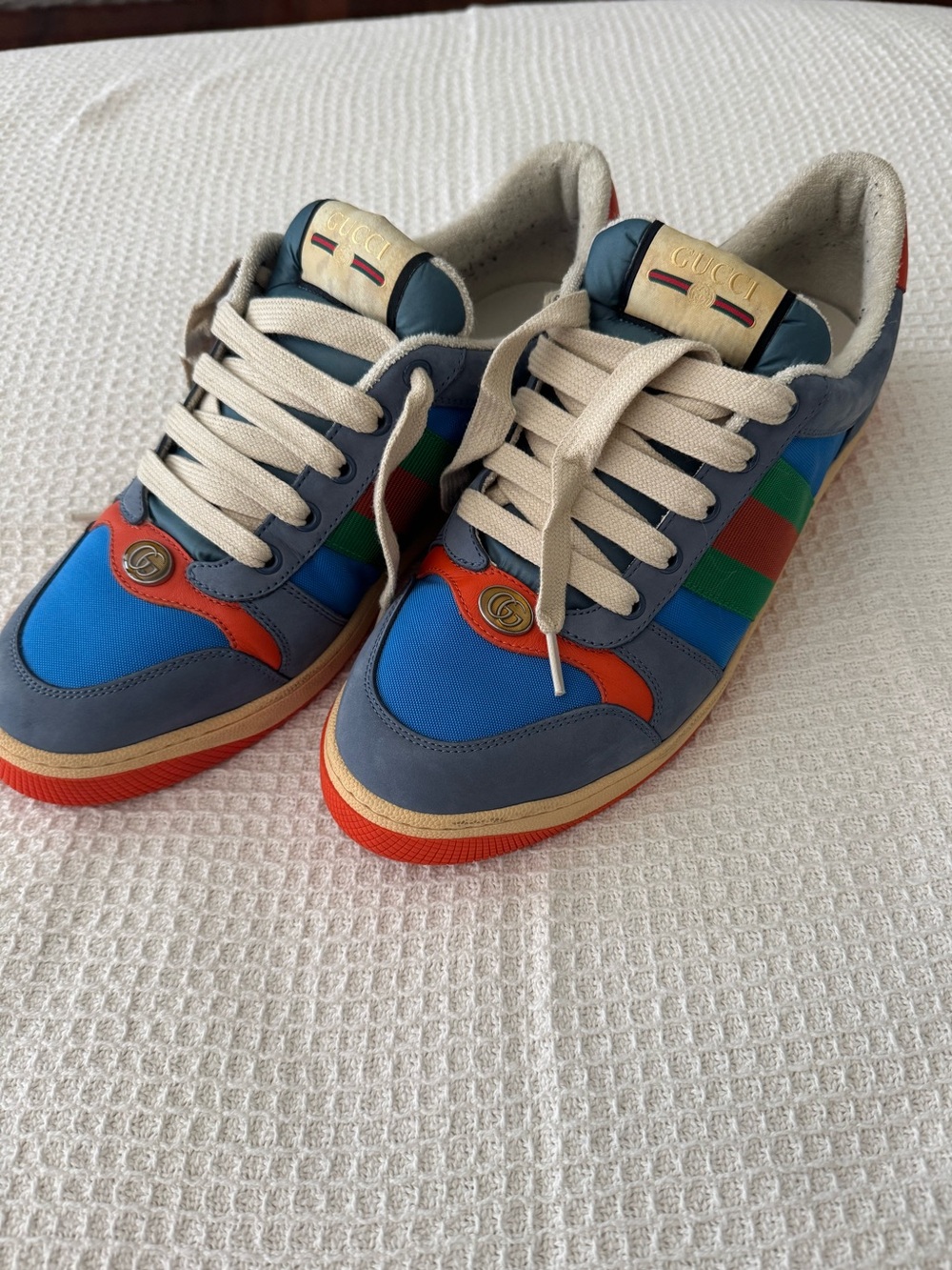 Gucci Blue, Green & Red Low Top Sneakers